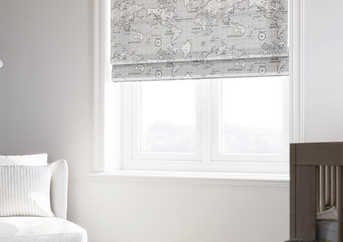 Maps, Grey - Roman Blind - Image 5